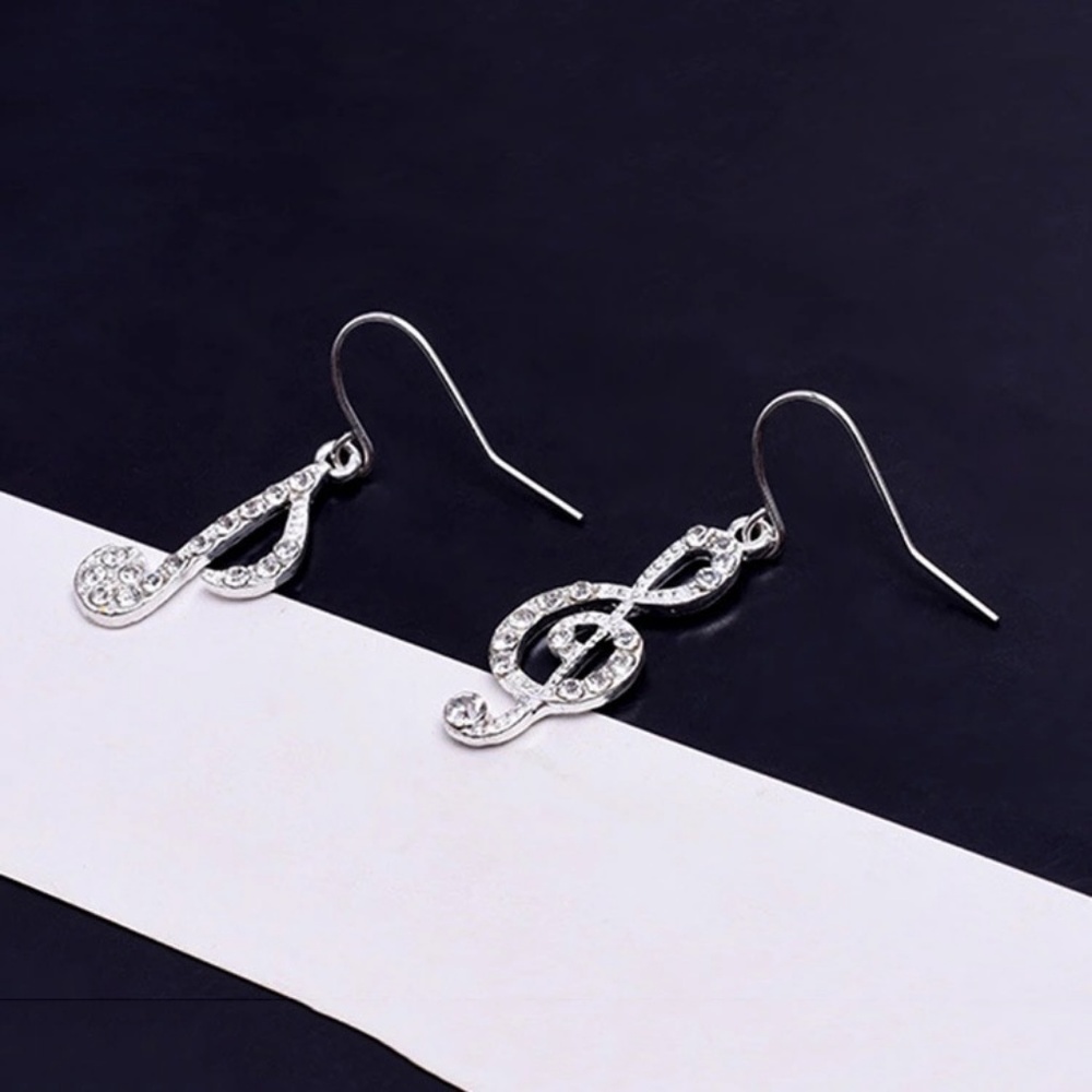 Musical Notes Earrings Asymmetrical Mismatched - Picture 3 of 5